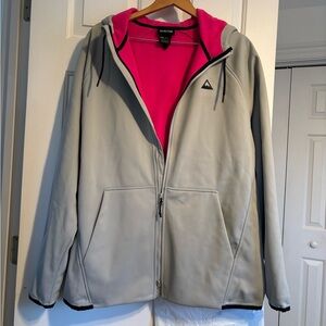 Burton “Advanced Snowboard Science” men’s hooded jacket. Size XXL, 2-way zipper